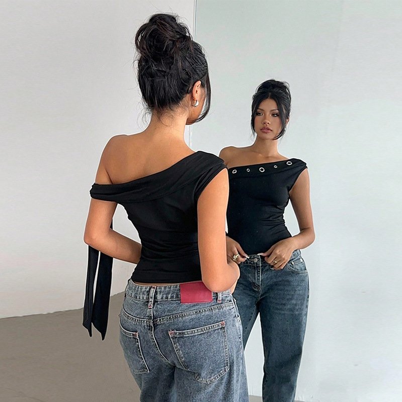 One Shoulder Tie Top