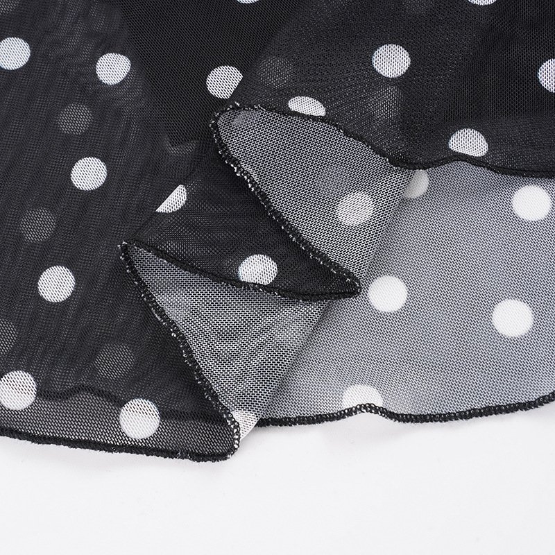 Polka Dot Mesh Mini Skirt