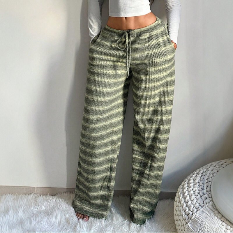 Striped Straight-Leg Pants
