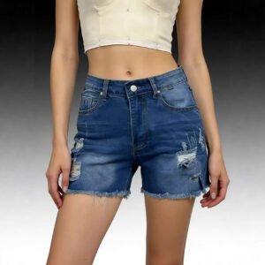 Ripped Denim Shorts