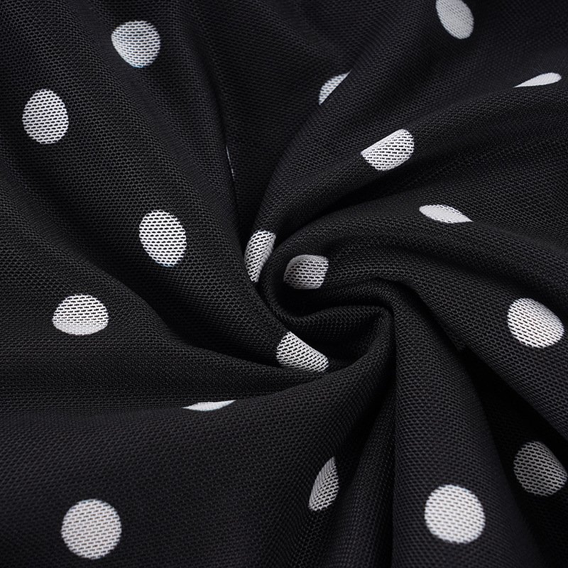 Polka Dot Mesh Mini Skirt