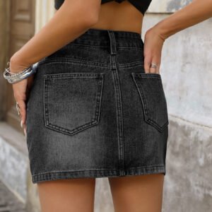 Rhinestone Denim Mini Skirt