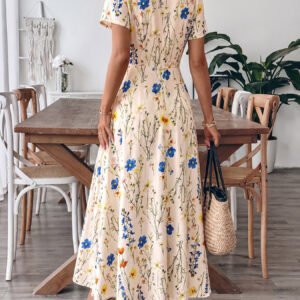 Floral Square Neck Maxi Dress