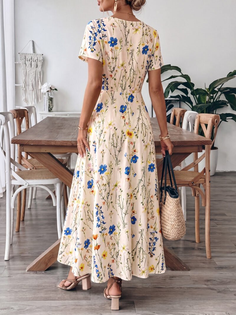 Floral Square Neck Maxi Dress