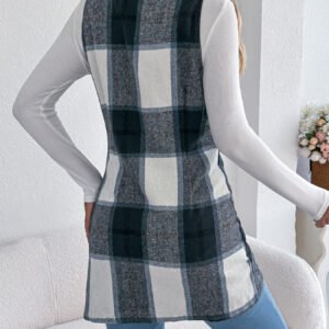 Plaid Double Breasted Vest