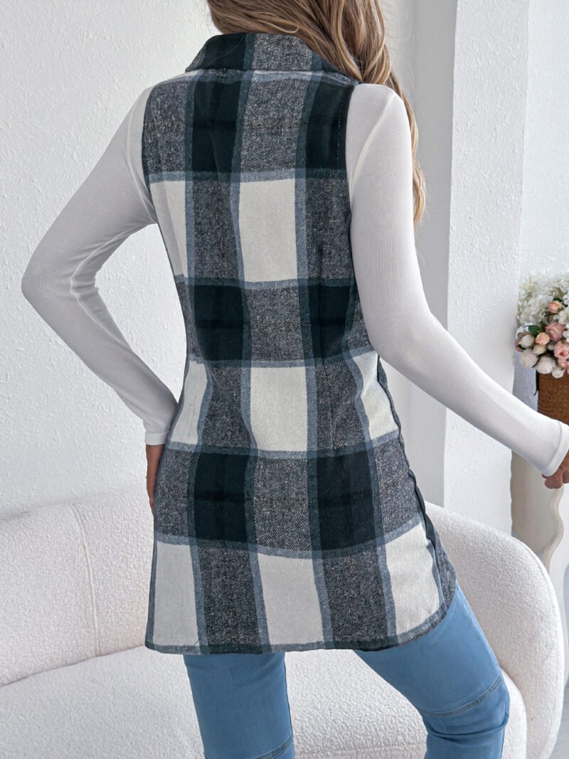 Plaid Double Breasted Vest