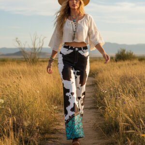 Printed Wide Leg Trousers