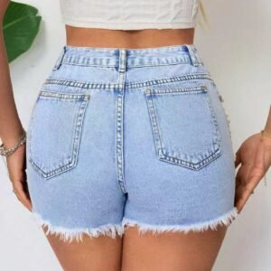 Ripped Denim Shorts