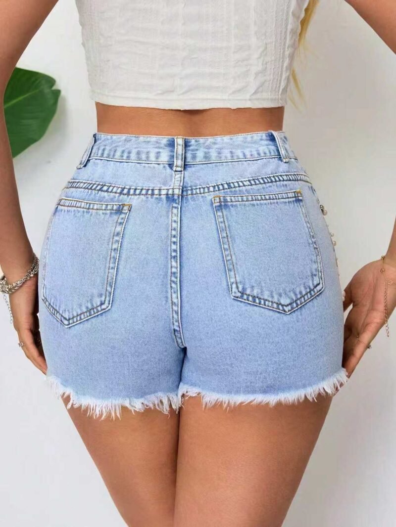 Ripped Denim Shorts