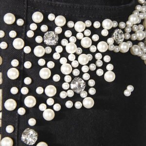 Beaded Straight Jeans