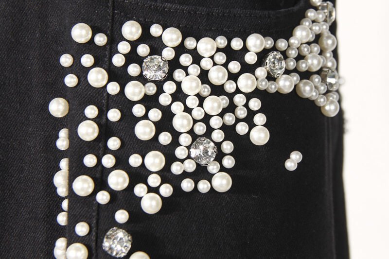 Beaded Straight Jeans