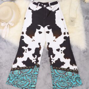 Printed Wide Leg Trousers