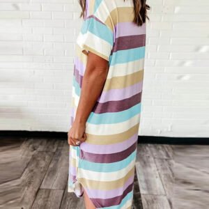 Striped Loose Midi Dress