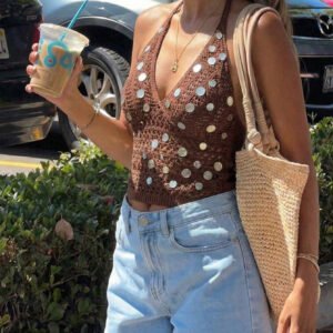 Sequin Halter Vest