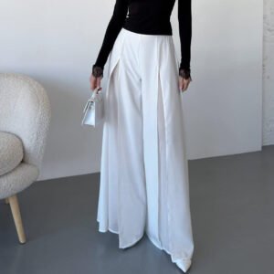 Sheer Mesh Wide Leg Pants