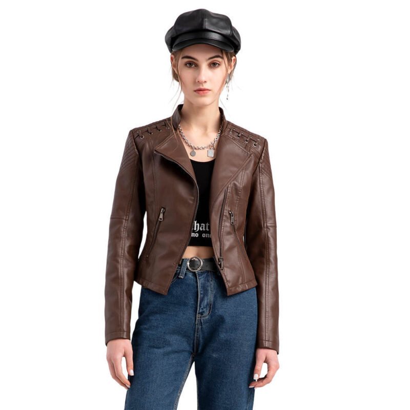 Slim Faux Leather Jacket