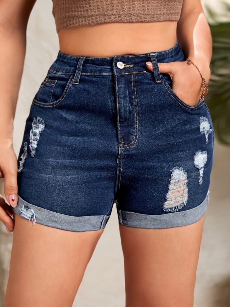 High Rise Denim Shorts