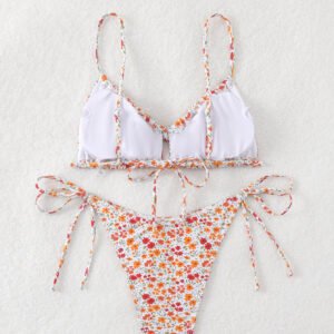 Ruched Floral Bikini
