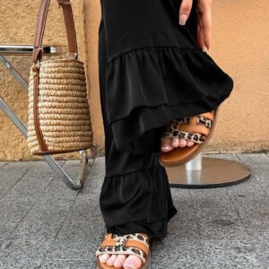 Ruched Straight Trousers