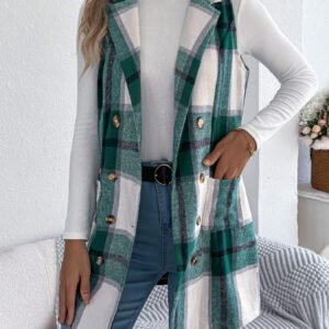 Plaid Double Breasted Vest