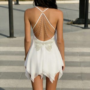 Backless Halter A-Line Dress