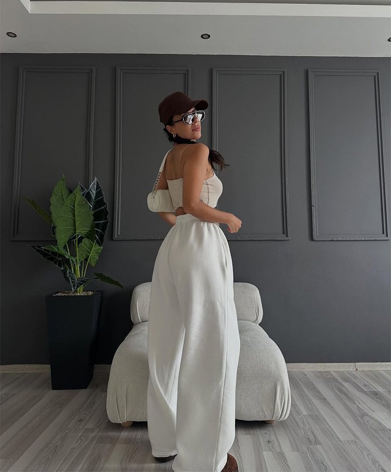 High Rise Straight Trousers