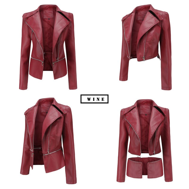 Slim Fit PU Leather Jacket