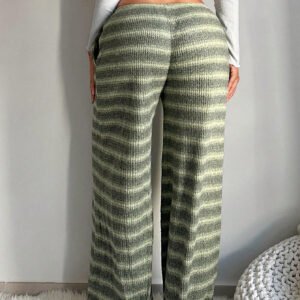 Striped Straight-Leg Pants
