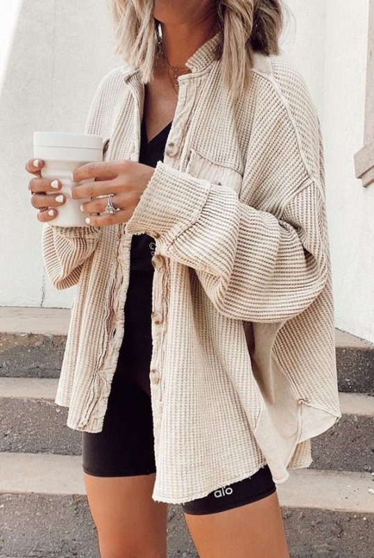 Polo Collar Long Jacket