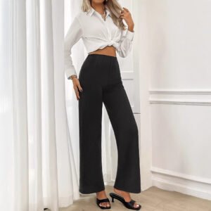 High Waist Wide Leg Trousers