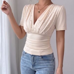 Pearl Trim Slim T-Shirt
