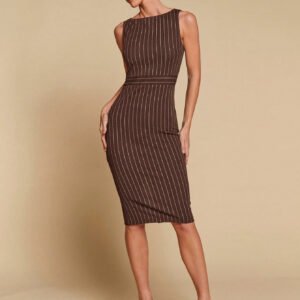 Striped Sleeveless Midi Dress