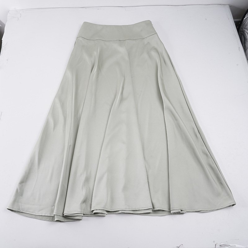 Glossy A-Line Maxi Skirt