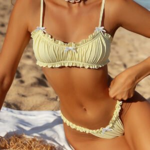 Ruched Bow Bikini Set