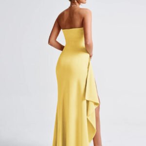Asymmetric Strapless Maxi Dress