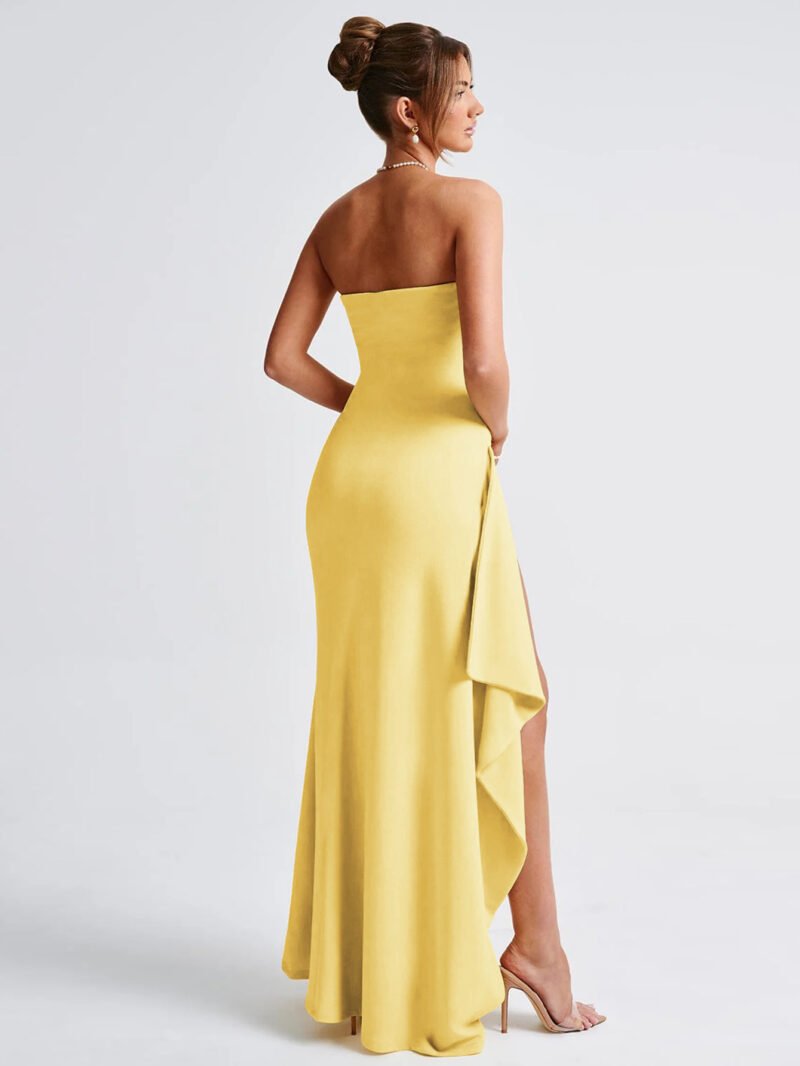 Asymmetric Strapless Maxi Dress