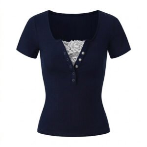 O1CN01P2VANx1uAgLHLBkRD_2868995997-0-cib.jpg Lace Trim V-Neck Top
