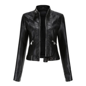 Faux Leather Zip Jacket