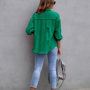 Ripped Loose Denim Jacket