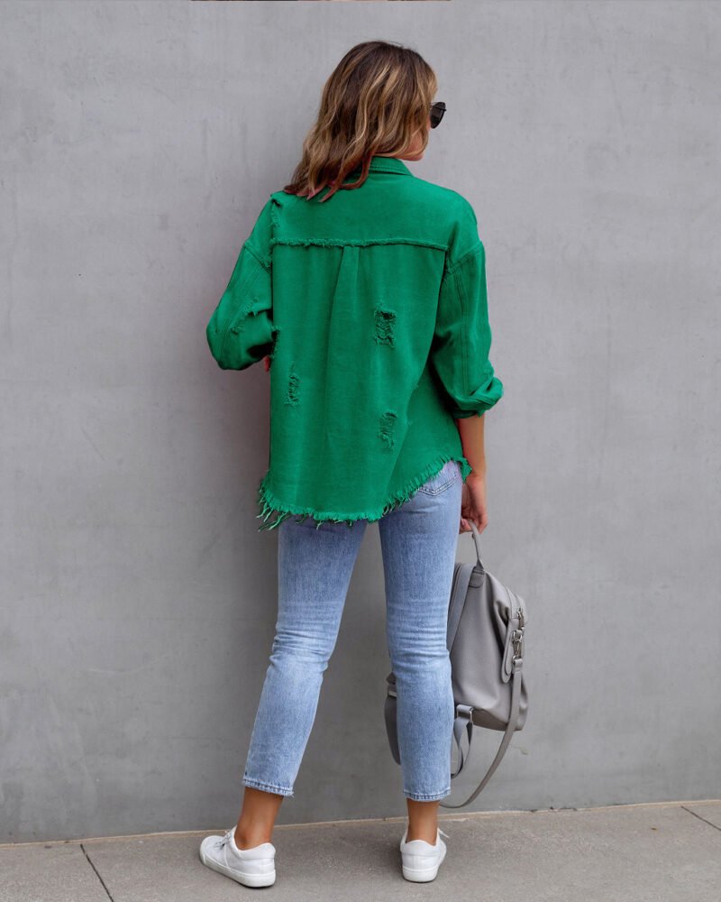 Ripped Loose Denim Jacket