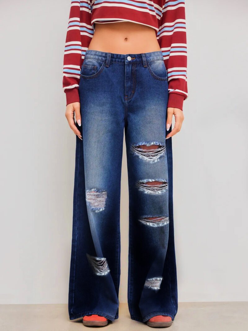 Washed Straight Leg Jeans