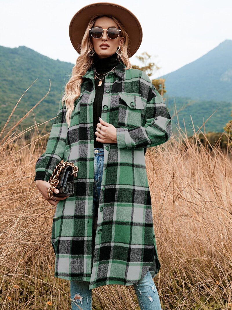 Plaid Trench Jacket