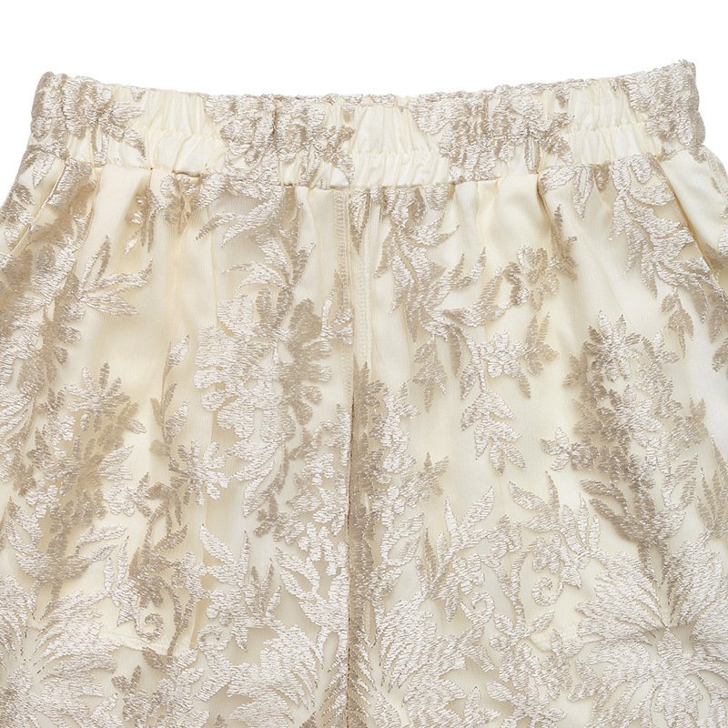 Lace Trim Wide Leg Shorts