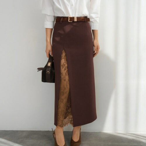 Lace Midi Pencil Skirt
