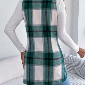 Plaid Double Breasted Vest