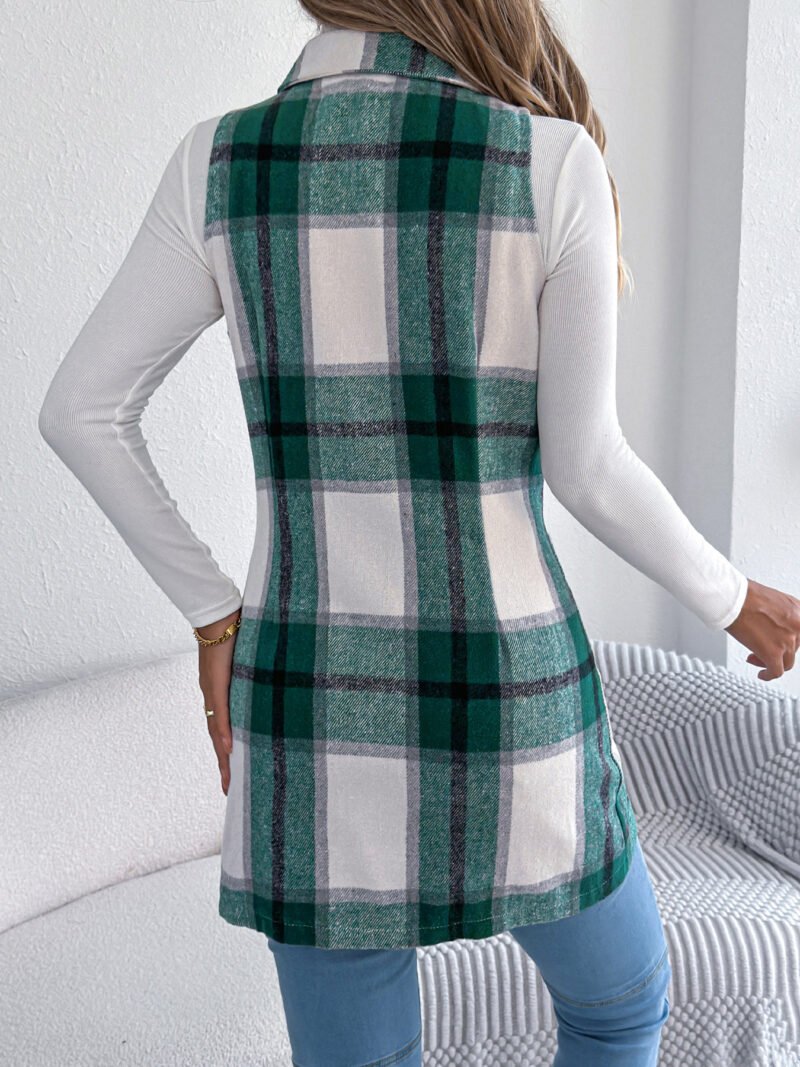 Plaid Double Breasted Vest