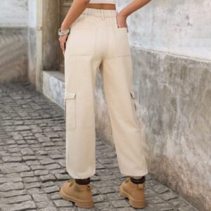 High Rise Straight Denim Trousers