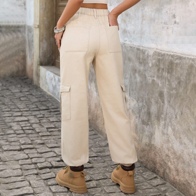 High Rise Straight Denim Trousers