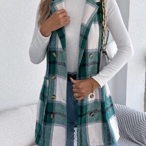 Plaid Double Breasted Vest