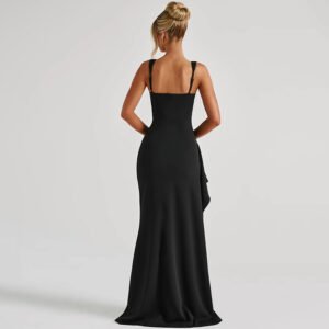 Asymmetric Ruffle Maxi Dress